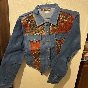 vtg alexander campbell Denim size 8 western womens shirt Denim Pressed